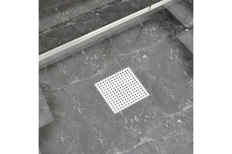 Golvbrunn 20x20 cm rostfritt stål - Inomhusavlopp - Avlopp & golvbrunnar