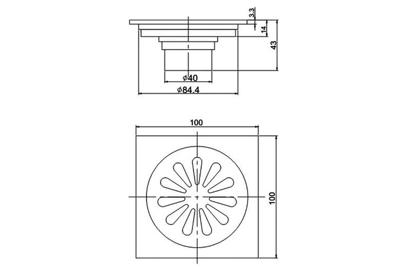 Golvbrunnssil i förkromad mässing Krom - Hus & renovering - Kök & bad - Badrum - Badrumstillbehör - Avlopp & golvbrunnar