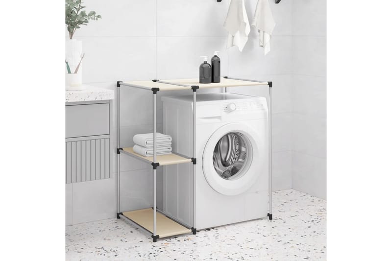 beBasic Hylla för tvättmaskin gräddvit 87x55x90,5 cm järn - Kräm - Badrumstillbehör - Handdukshållare