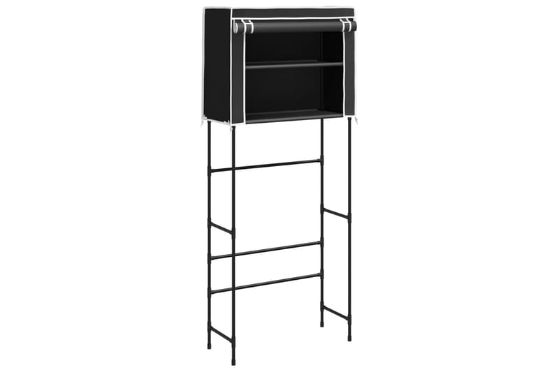 beBasic Hylla för tvättmaskin med 2 hyllplan svart 71x29,5x170,5cm järn - Black - Hus & renovering - Kök & bad - Badrum - Badrumstillbehör