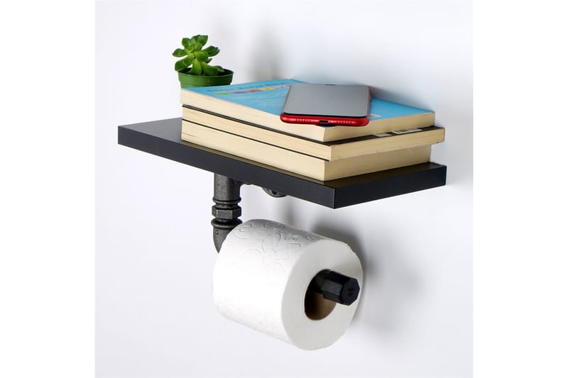 Chandina Toalettpappershållare 30x12 cm - Svart - Hus & renovering - Kök & bad - Badrum - Badrumstillbehör
