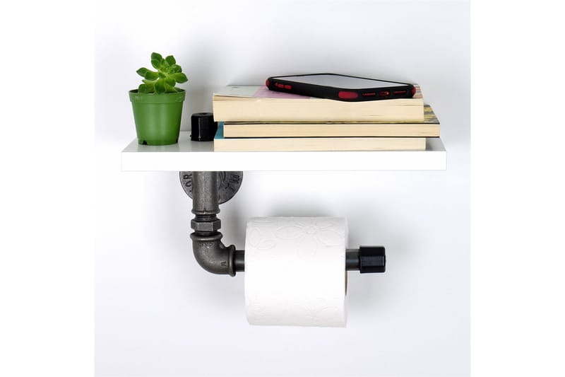 Chandina Toalettpappershållare 30x12 cm - Vit - Hus & renovering - Kök & bad - Badrum - Badrumstillbehör