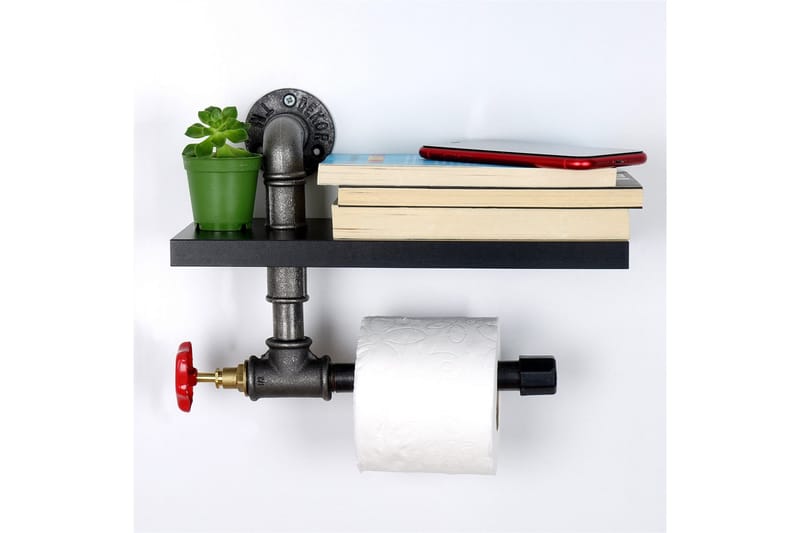 Chandina Toalettpappershållare 30x14 cm - Svart - Hus & renovering - Kök & bad - Badrum - Badrumstillbehör