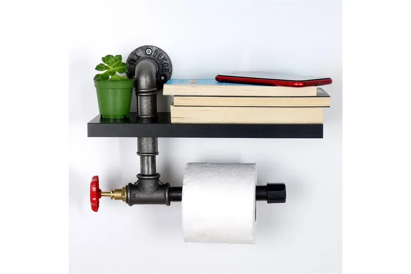 Chandina Toalettpappershållare 30x14 cm - Svart - Hus & renovering - Kök & bad - Badrum - Badrumstillbehör