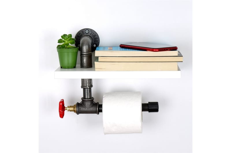 Chandina Toalettpappershållare 30x14 cm - Vit - Hus & renovering - Kök & bad - Badrum - Badrumstillbehör