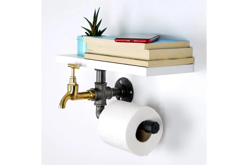 Chandina Toalettpappershållare 30x17 cm - Vit - Hus & renovering - Kök & bad - Badrum - Badrumstillbehör