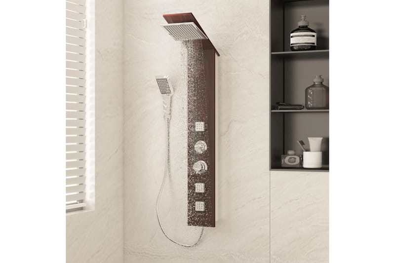 Duschpanelsystem glas brun - Hus & renovering - Kök & bad - Badrum - Duscharmatur & dusch tillbehör
