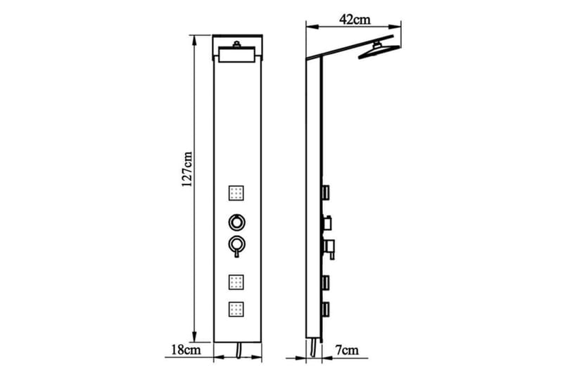 Duschpanelsystem glas brun - Hus & renovering - Kök & bad - Badrum - Duscharmatur & dusch tillbehör