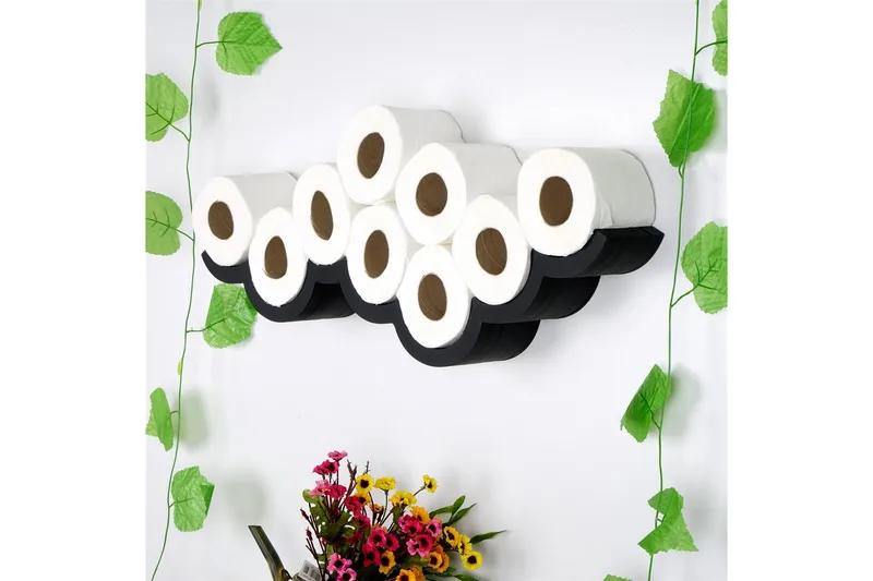 Erkent Toalettpappershållare 62x9 cm - Svart - Hus & renovering - Kök & bad - Badrum - Badrumstillbehör
