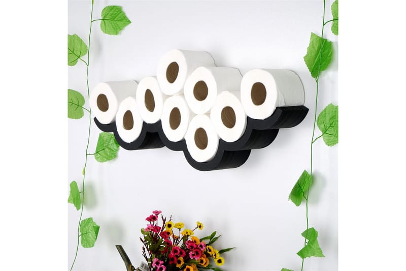 Erkent Toalettpappershållare 62x9 cm - Svart - Hus & renovering - Kök & bad - Badrum - Badrumstillbehör