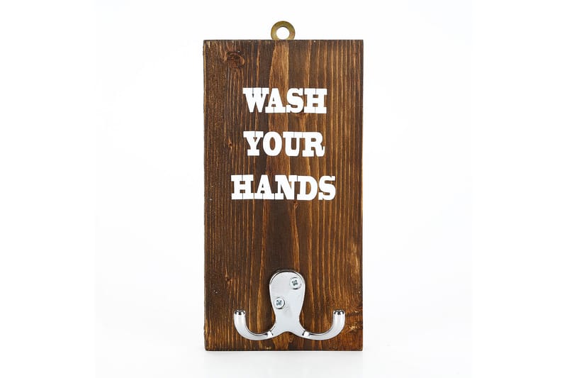 Evila Handdukshängare Wash Your Hands', Trä