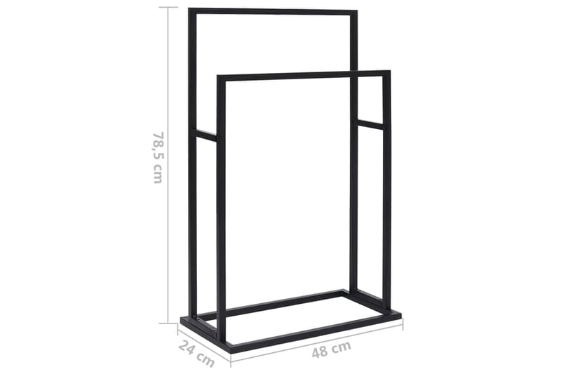 Fristående handdukshängare svart 48x24x78,5 cm stål - Svart - Hus & renovering - Kök & bad - Badrum - Badrumstillbehör