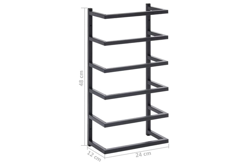 Handdukshängare svart 24x12x48 cm stål - Svart - Hus & renovering - Kök & bad - Badrum - Badrumstillbehör