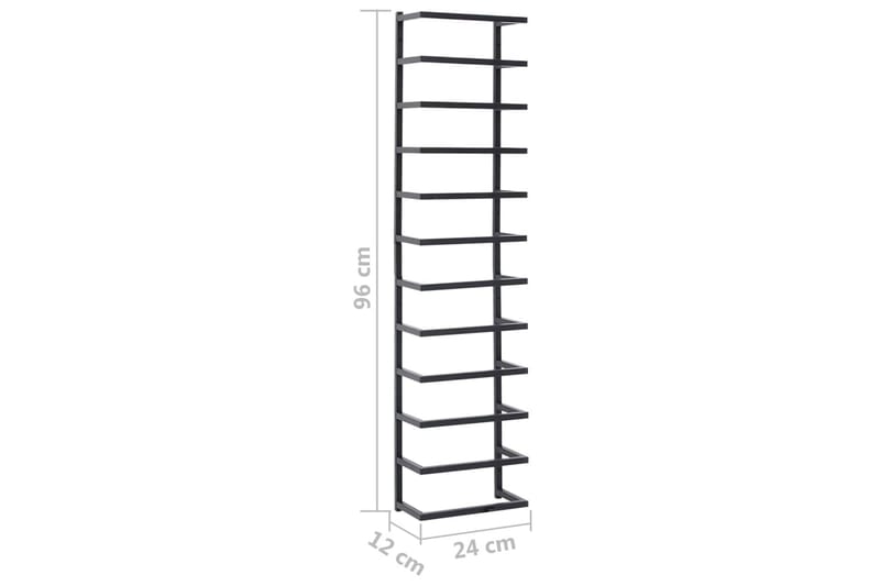 Handdukshängare svart 24x12x96 cm stål - Svart - Hus & renovering - Kök & bad - Badrum - Badrumstillbehör