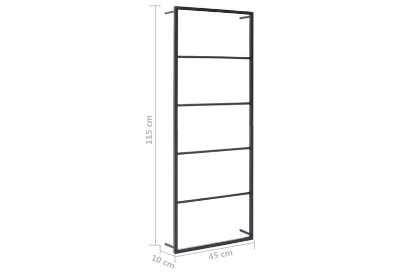 Handdukshängare svart 45x10x115 cm stål - Svart - Hus & renovering - Kök & bad - Badrum - Badrumstillbehör