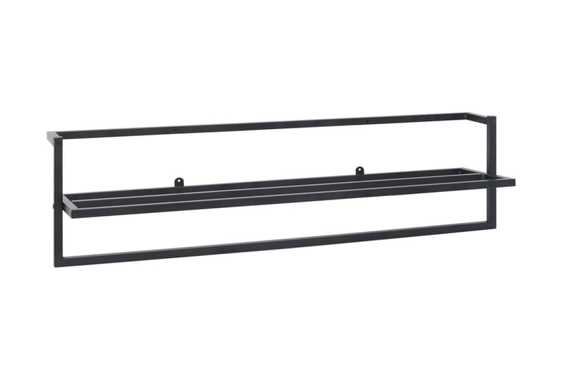 Handdukshängare svart 95x25x22 cm stål - Svart - Handduksstege - Badrumstillbehör - Handdukshängare