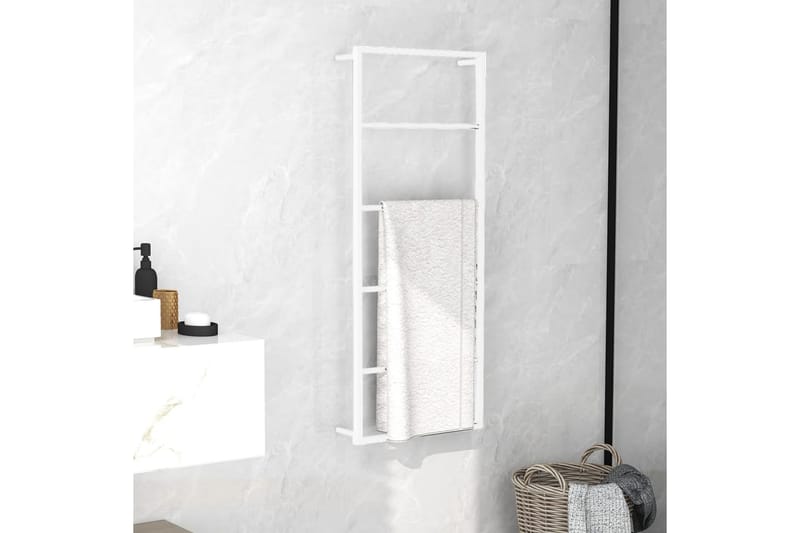 Handdukshängare vit 45x10x115 cm stål - Vit - Hus & renovering - Kök & bad - Badrum - Badrumstillbehör