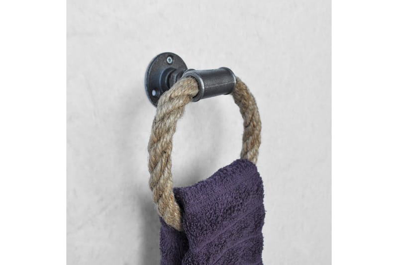 Evila Handdukshängare Rep - Svart - Hus & renovering - Kök & bad - Badrum - Badrumstillbehör - Handdukshållare