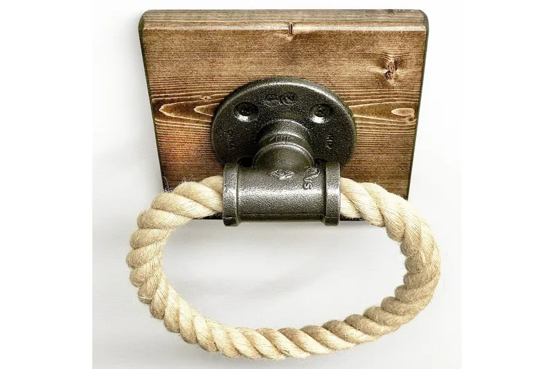 Evila Handdukshängare Rep/Trä - Svart|Brun - Hus & renovering - Kök & bad - Badrum - Badrumstillbehör - Handdukshållare