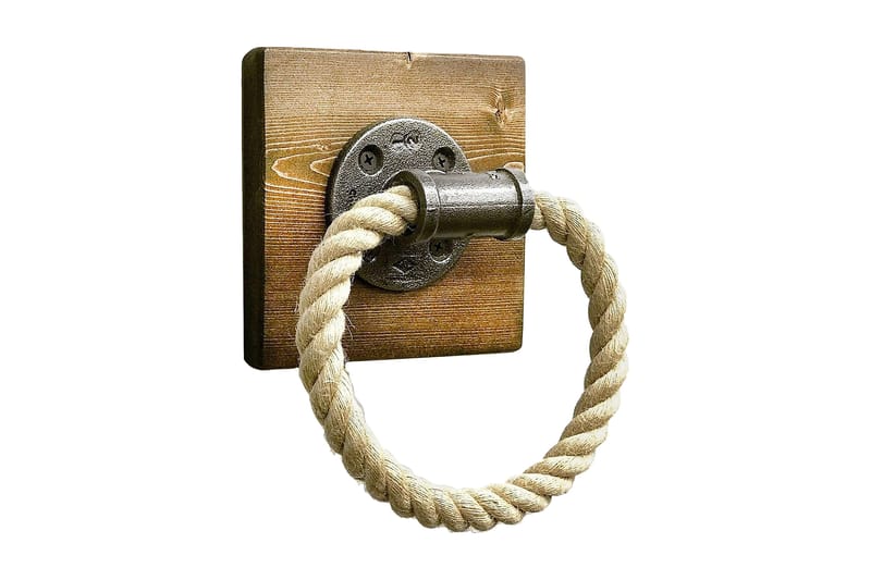 Evila Handdukshängare Rep/Trä, Svart|Brun