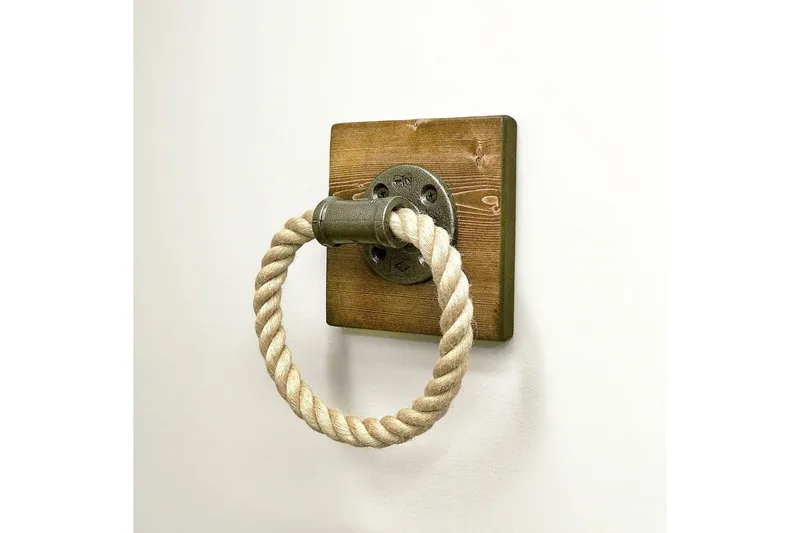 Evila Handdukshängare Rep/Trä - Svart|Brun - Hus & renovering - Kök & bad - Badrum - Badrumstillbehör - Handdukshållare