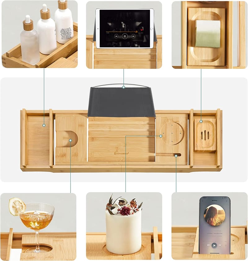 Okra badkarsbricka - Beige - Beige - Hus & renovering - Kök & bad - Badrum - Badrumstillbehör - Badkarshylla