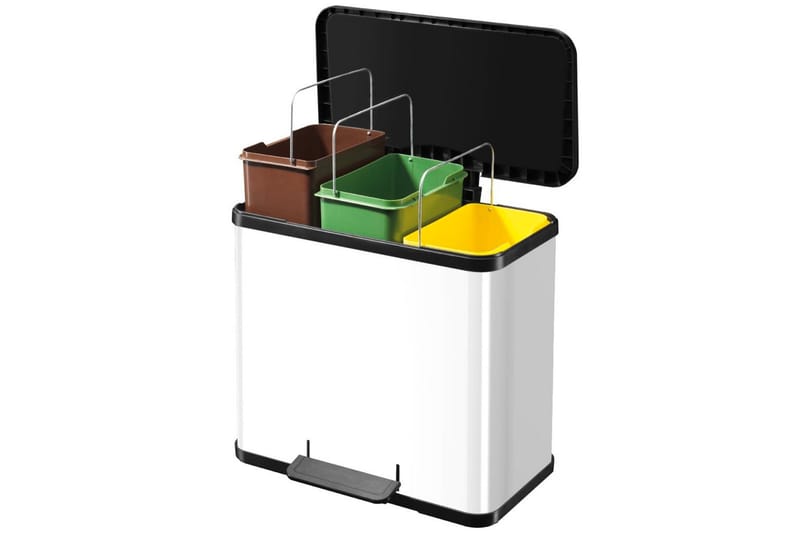 Hailo Pedalhink Oko Trio Plus storlek L 3x9 L vit 0633-230 - Hus & renovering - Kök & bad - Badrum - Badrumstillbehör