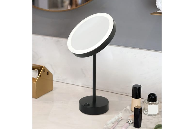Poppy Sminkspegel med LED-belysning x cm Svart, Lyfco