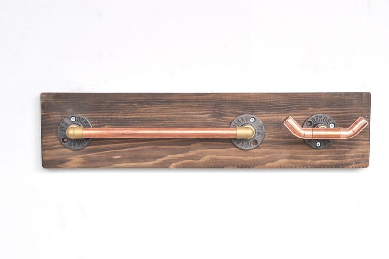 Grenade Toalettpappershållare 60 cm - Roséguld/Valnöt - Hus & renovering - Kök & bad - Badrum - Badrumstillbehör