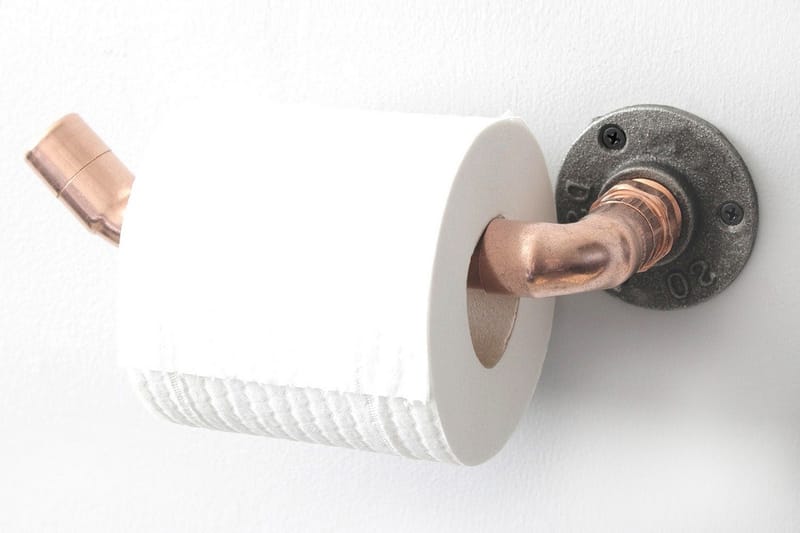 Toalettpappershållare 6x16 cm - Roséguld - Badrumstillbehör - Toalettpappershållare