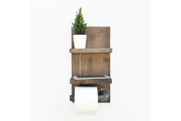 Toalettpappershållare - Valnöt/Mörkgrå - Hus & renovering - Kök & bad - Badrum - Badrumstillbehör