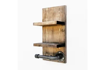 Toalettpappershållare - Valnöt/Mörkgrå - Hus & renovering - Kök & bad - Badrum - Badrumstillbehör