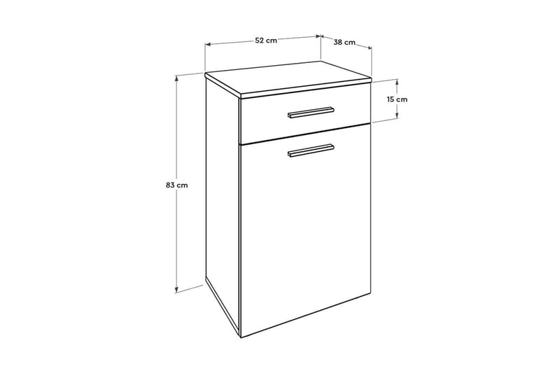 Tvättkorgsskåp 52x83 cm - Vit - Hus & renovering - Kök & bad - Badrum - Badrumstillbehör