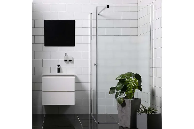 Bathlife Mångsidig Duschdörr Rak Vägg 100x100 cm, Silver/Klarglas