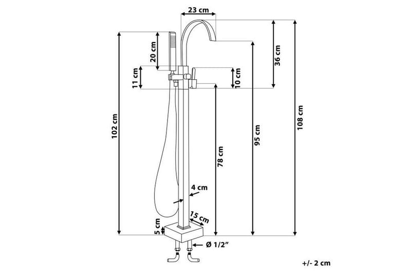 Ribbonette Badkarsblandare Fristående - Guld - Hus & renovering - Kök & bad - Badrum - Blandare & vattenkran - Badkarsblandare