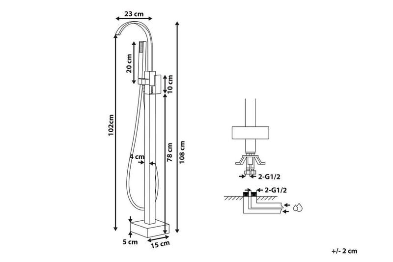 Ribbonette Badkarsblandare Fristående - Guld - Hus & renovering - Kök & bad - Badrum - Blandare & vattenkran - Badkarsblandare