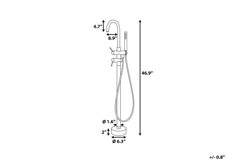 Tugela Badkarsblandare 22,5 cm - Svart - Hus & renovering - Kök & bad - Badrum - Blandare & vattenkran - Badkarsblandare