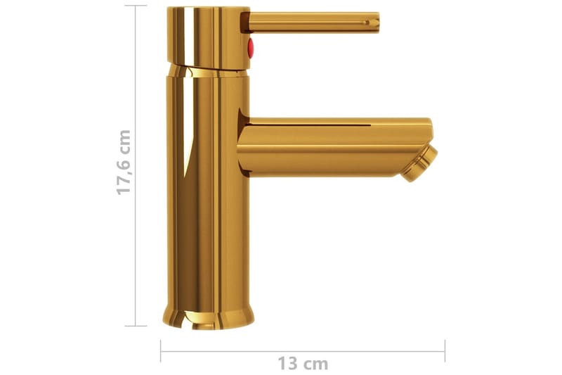 Badrumsblandare guld 130x176 mm - be Basic - Tvättställsblandare