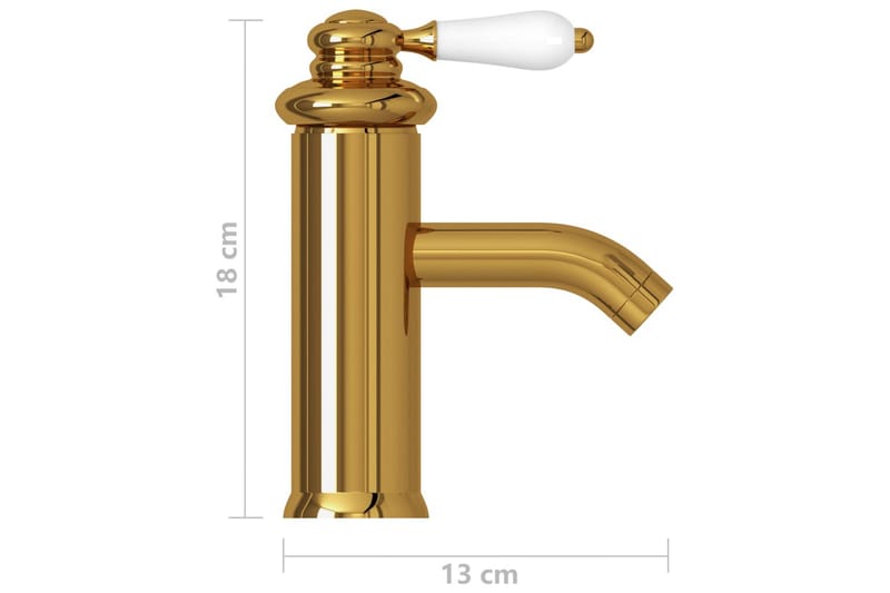 Badrumsblandare guld 130x180 mm - be Basic - Tvättställsblandare