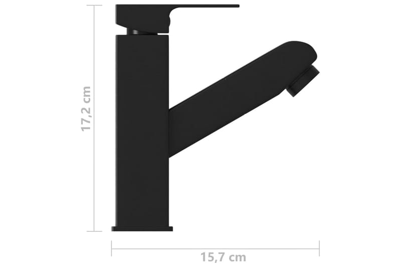Badrumsblandare med utdragbar pip grå 157x172 mm - be Basic - Tvättställsblandare - Bidéblandare