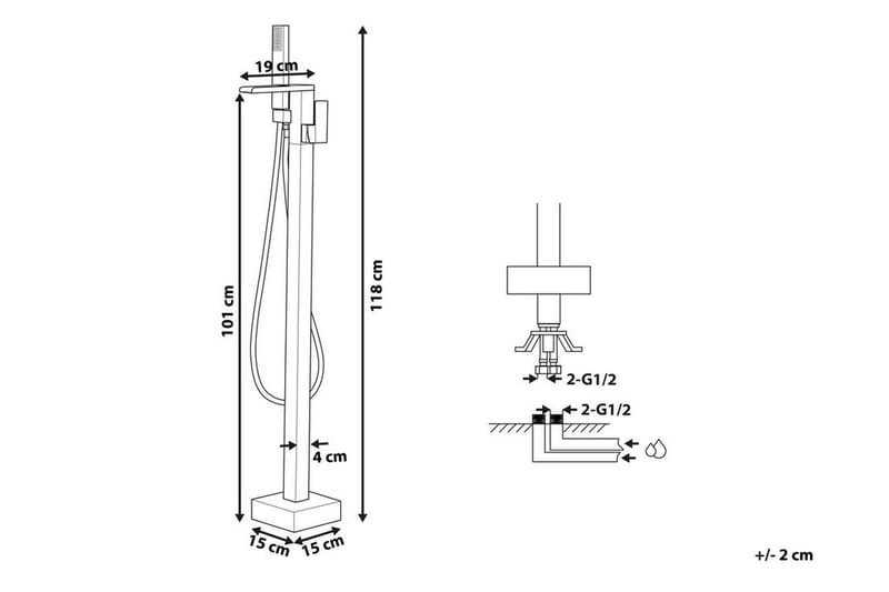 Boyoma Badkarsblandare Fristående - Svart - Hus & renovering - Kök & bad - Badrum - Blandare & vattenkran - Golvblandare