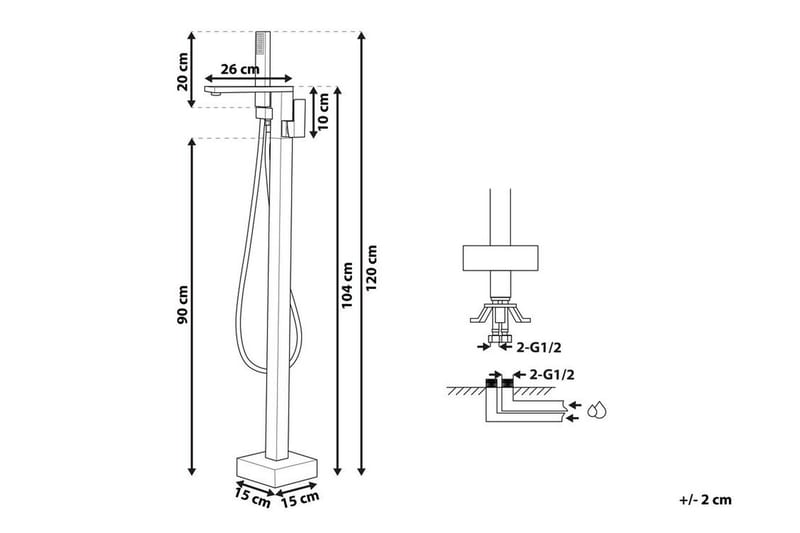Dellana Badkarsblandare Fristående - Svart - Hus & renovering - Kök & bad - Badrum - Blandare & vattenkran - Golvblandare
