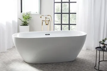 Hebbe Badkarsblandare 27 cm - Guld - Hus & renovering - Kök & bad - Badrum - Blandare & vattenkran - Golvblandare