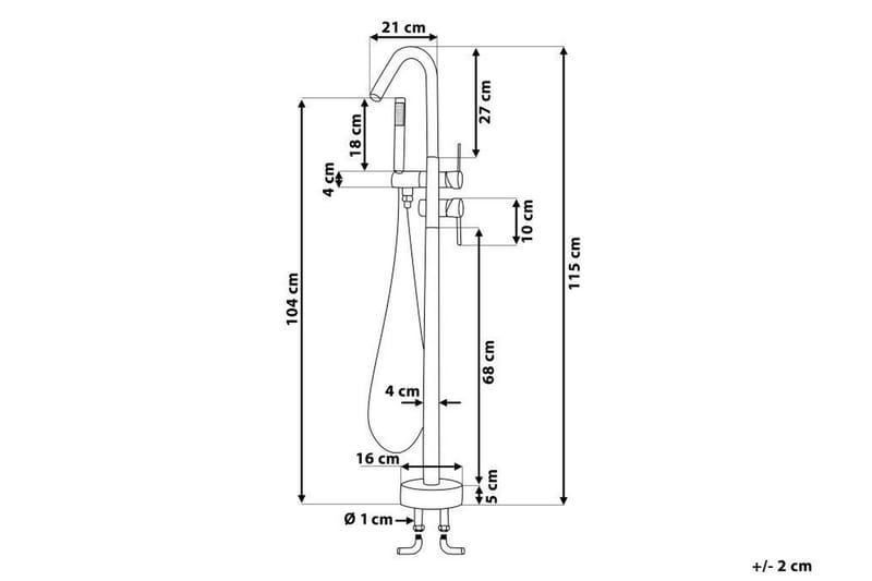 Sulaco Badkarsblandare Fristående - Matt Svart/Guld - Hus & renovering - Kök & bad - Badrum - Blandare & vattenkran - Golvblandare