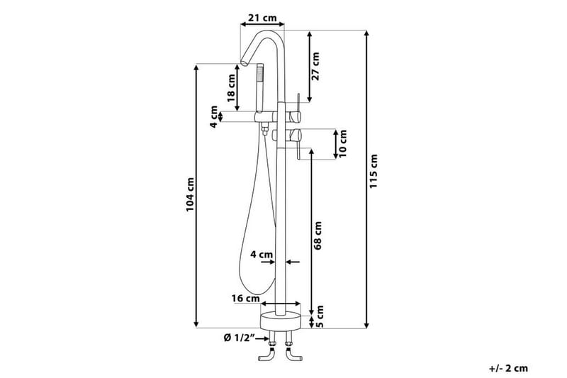 Victoria Badkarsblandare 21 cm - Silver - Hus & renovering - Kök & bad - Badrum - Blandare & vattenkran - Golvblandare