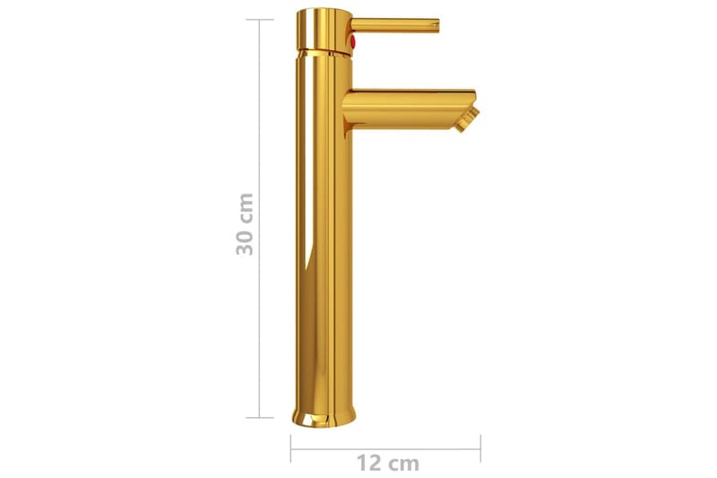 Badrumsblandare guld 12x30 cm - be Basic - Hus & renovering - Kök & bad - Badrum - Blandare & vattenkran - Tvättställsblandare