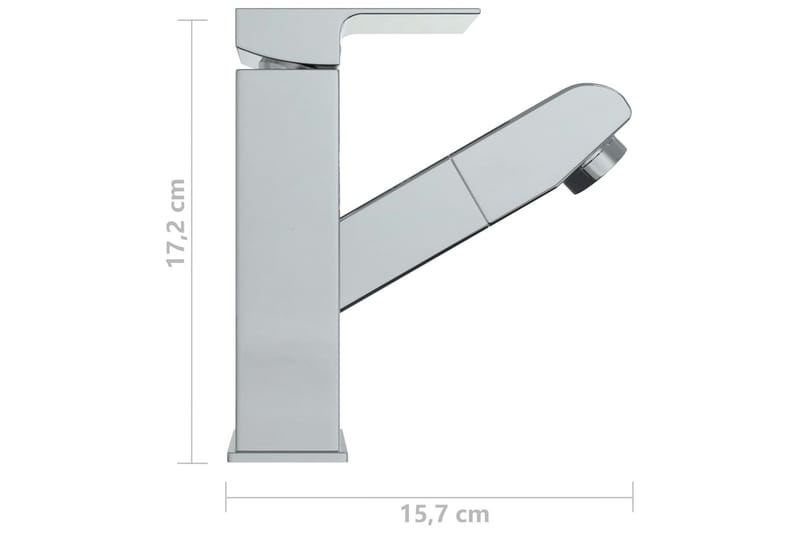 Badrumsblandare med utdragbar pip kromad finish 157x172 mm - be Basic - Tvättställsblandare