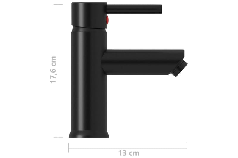 Badrumsblandare svart 130x176 mm - be Basic - Hus & renovering - Kök & bad - Badrum - Blandare & vattenkran - Tvättställsblandare
