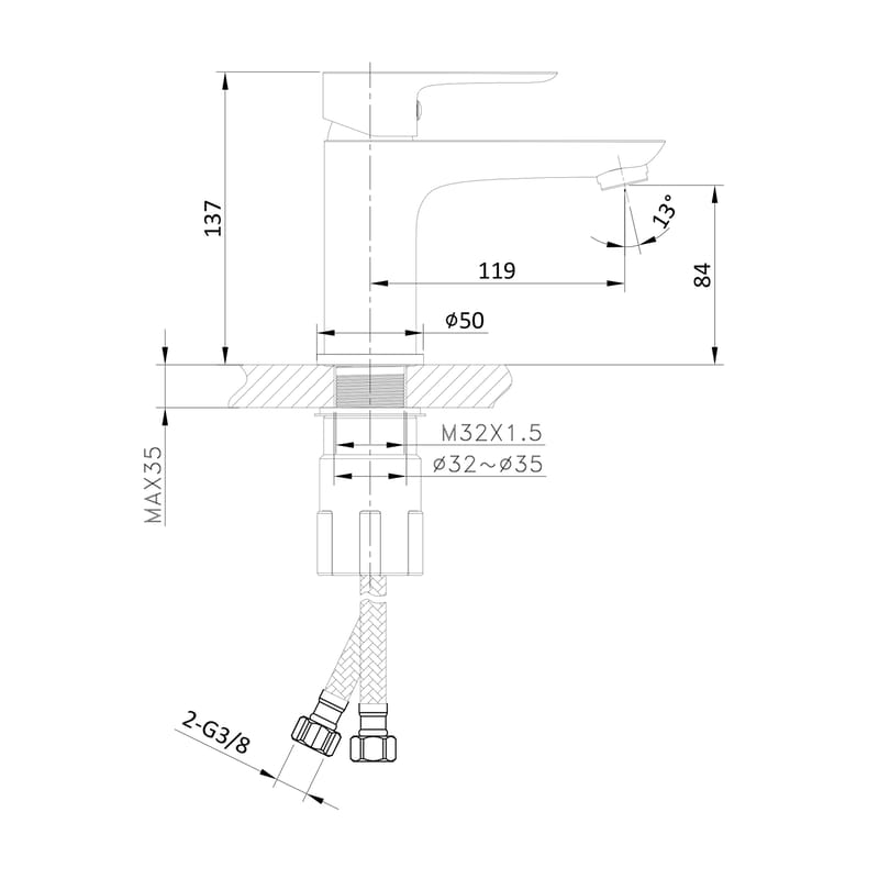 Bathlife Pärla Tvättställsblandare - Hus & renovering - Kök & bad - Badrum - Blandare & vattenkran - Tvättställsblandare