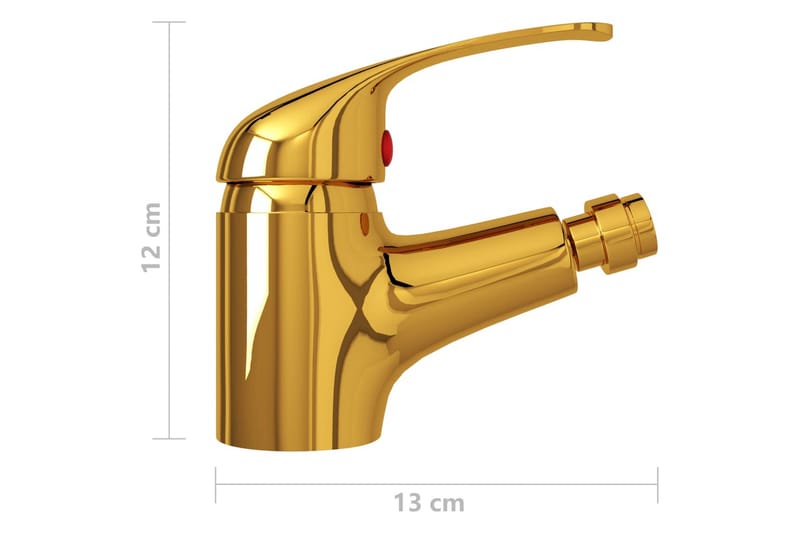 Bidéblandare guld 13x12 cm - Guld - Hus & renovering - Kök & bad - Badrum - Blandare & vattenkran - Tvättställsblandare